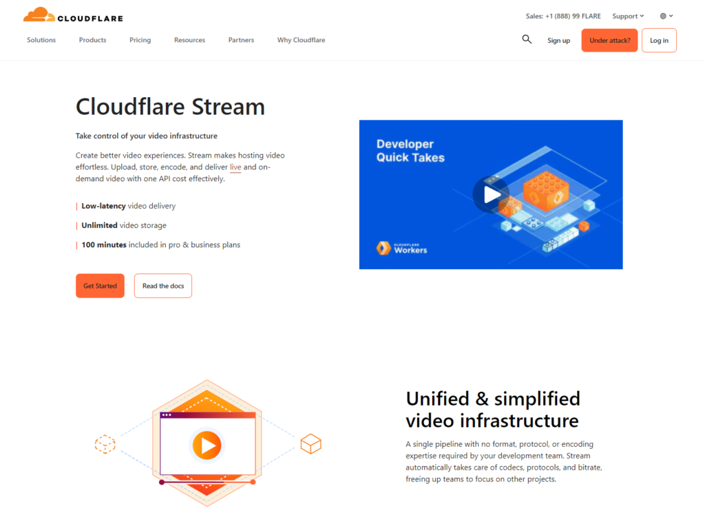 Cloudflare Stream homepage image